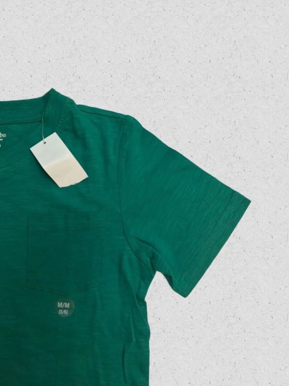 Toughskins Boy’s Green V-Neck Short Sleeve Pocket Tee